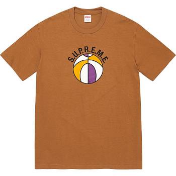 Brown Supreme League Tee T Shirts | Supreme 400BC